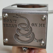 Carica l'immagine nel visualizzatore di Gallery, Steel cup holder with "Don't Tread On Me" logo design inside Jeep YJ
