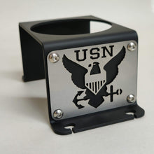 Cargar imagen en el visor de la galería, Black metal cup holder mounted near rear seats of Jeep Wrangler YJ