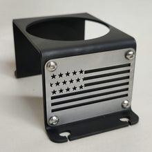 Carica l'immagine nel visualizzatore di Gallery, Steel cup holder with USA Flag design inside Jeep YJ