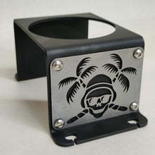 Load image into Gallery viewer, Metal cup holder mounted in rear of Jeep YJ
