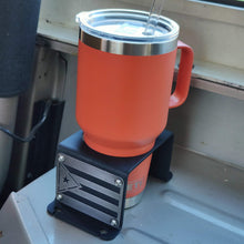 Load image into Gallery viewer, Steel cup holder with Puerto Rican Flag design inside Jeep YJ