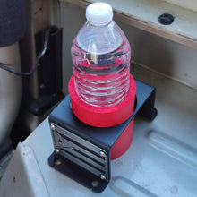 Load image into Gallery viewer, Steel cup holder with Puerto Rican Flag design inside Jeep YJ