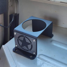 Carica l'immagine nel visualizzatore di Gallery, Steel cup holder with US Army design inside Jeep YJ