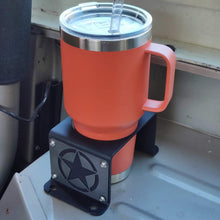 Carica l'immagine nel visualizzatore di Gallery, Steel cup holder with US Army design inside Jeep YJ