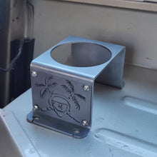 Load image into Gallery viewer, Metal cup holder mounted in rear of Jeep YJ