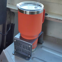 Cargar imagen en el visor de la galería, Metal cup holder mounted in rear of Jeep YJ  with text logo "But Did You Die?"