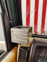 Cargar imagen en el visor de la galería, metal cup holder that has a Puerto Rican flag design mounted in TJ Jeep