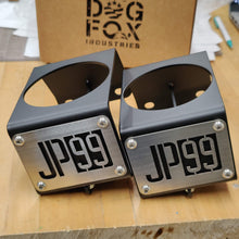 Carica l'immagine nel visualizzatore di Gallery, Jeep Wrangler YJ metal cup holders  in black for Jurassic Park Jeep number JP99