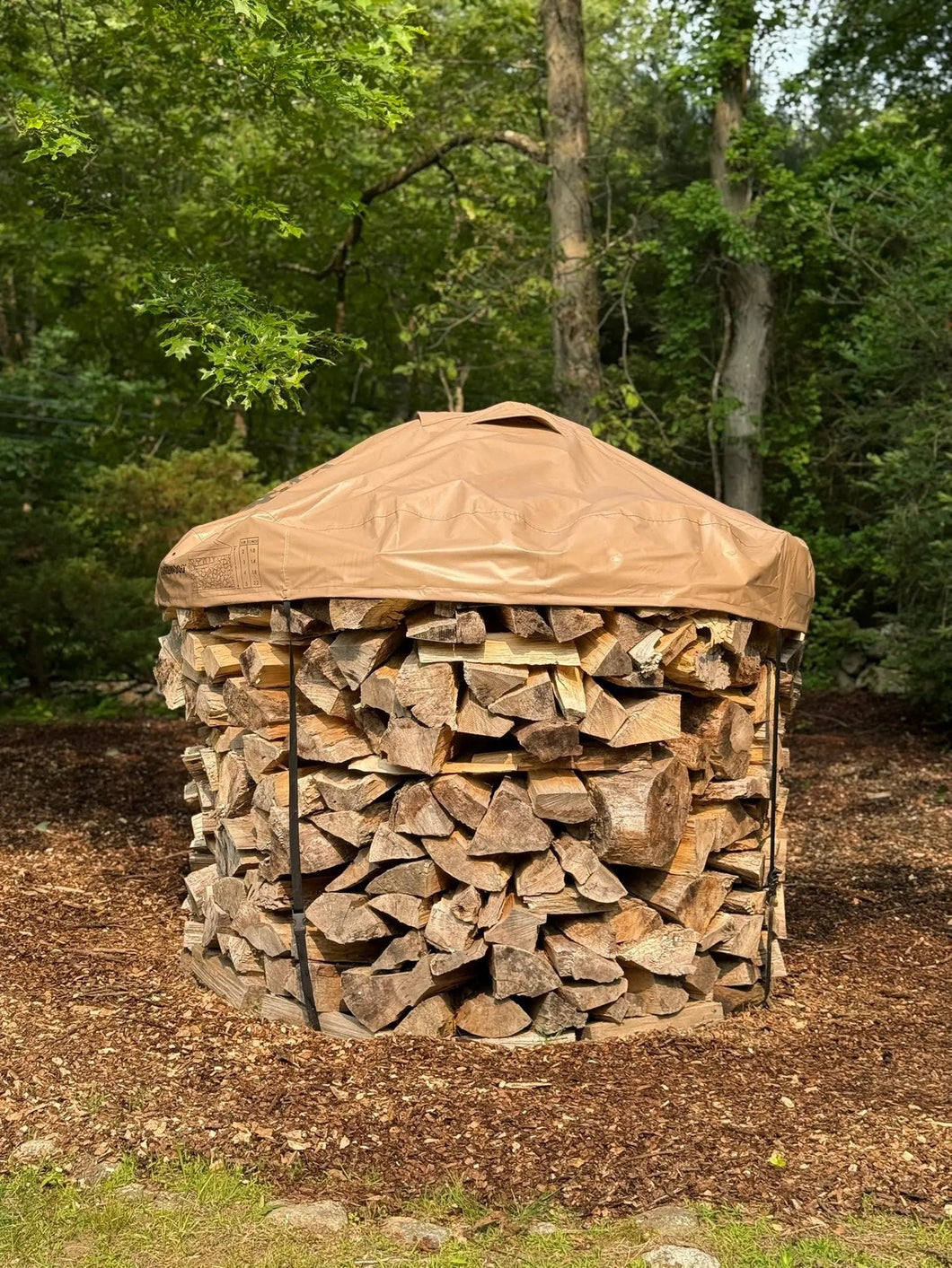 Cordwood Covers- 6 Ft Firewood Log Cover - Holz Hausen Style **STOCK DUE 8/20**